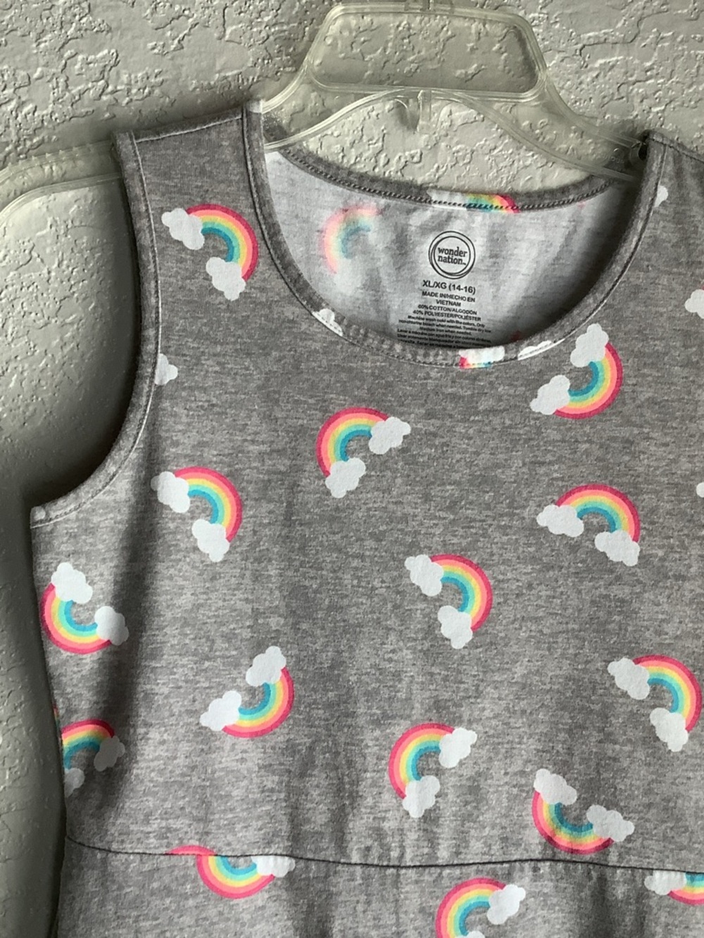 wonder nation Gray Rainbow Print Tank Dress for Kids - Picture 2 of 4